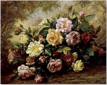 Floral, beautiful classical still life of flowers.086, unknow artist